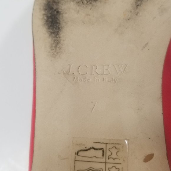 J.Crew Italy A1238 Cleo Women Belvedere Red Loafers Leather Perforated Flats 7 - Picture 9 of 10